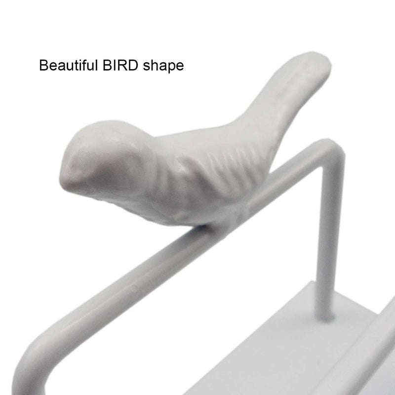 Enyuwlcm Metal Desktop Card Holder for Desk Decorative Business Card Display Stand for Countertop Bird Design White 1 Pack - Image 3